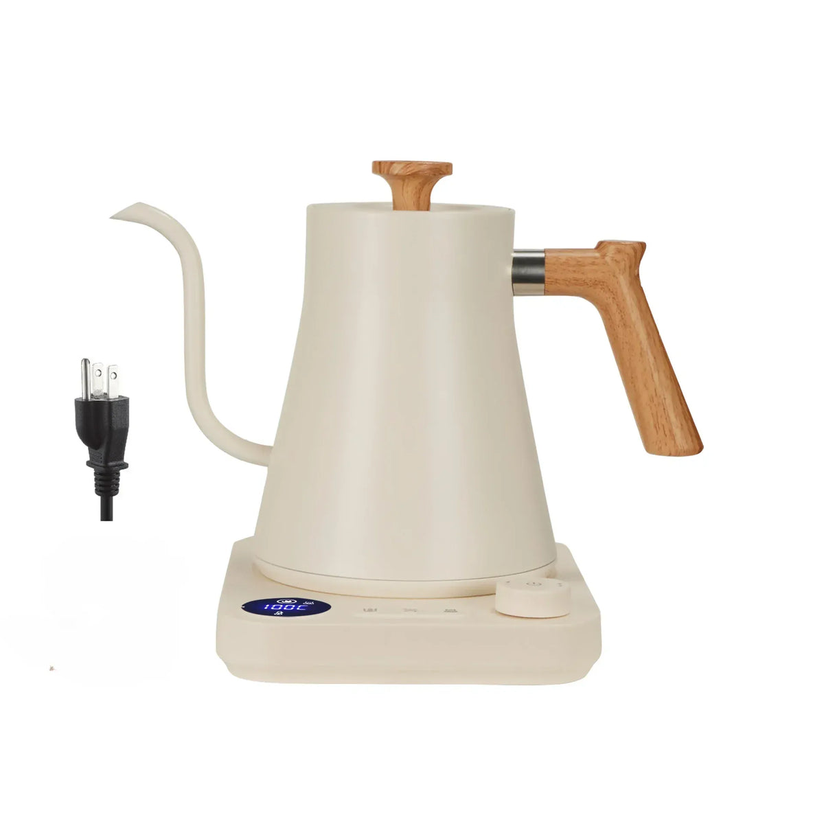 RVS zwanenhalswaterkoker met temperatuurregeling