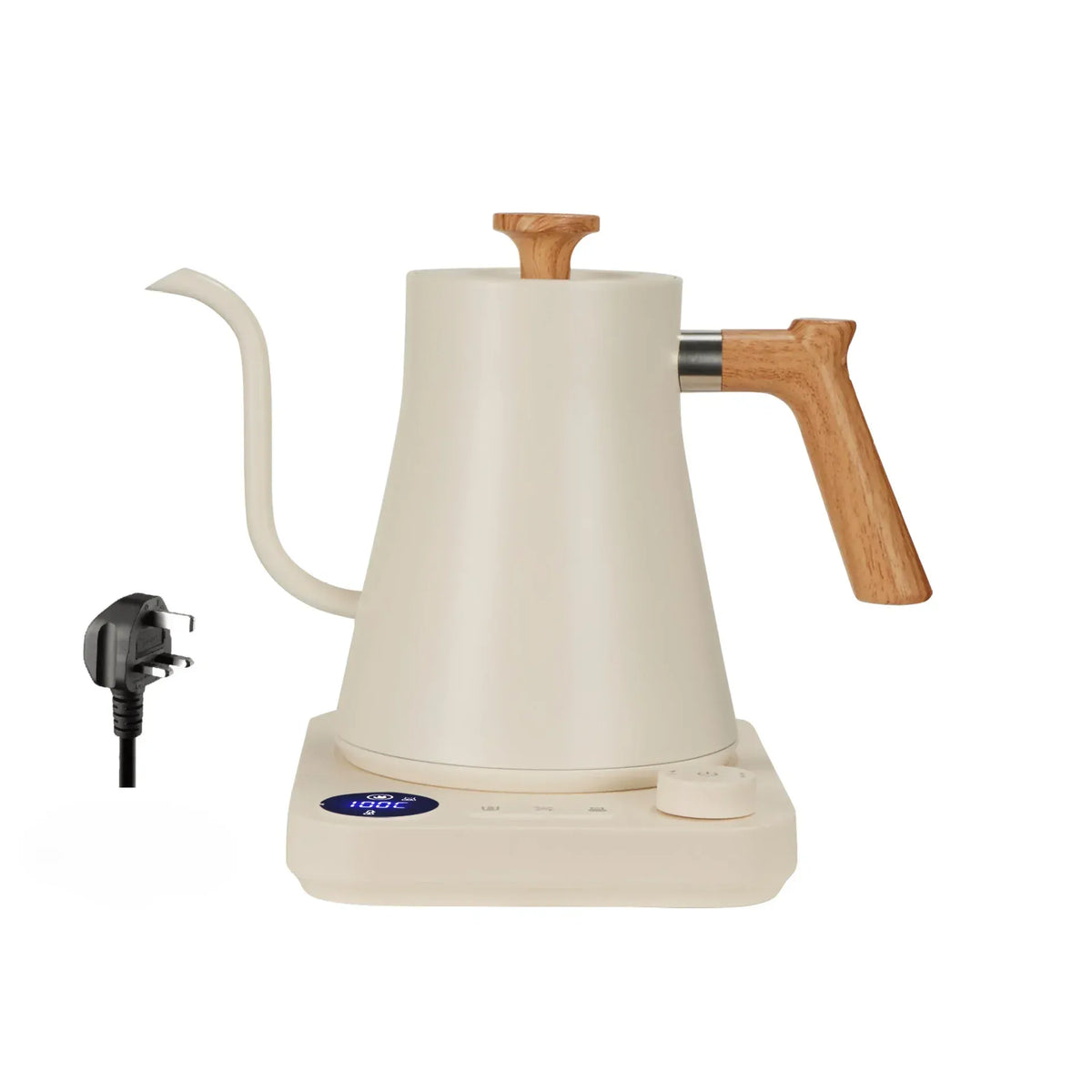 RVS zwanenhalswaterkoker met temperatuurregeling