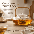 Scandinavische glazen theepot 800 ml met filter – borosilicaatglas