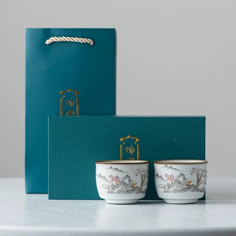 Set van 2 keramische theekopjes 95ml