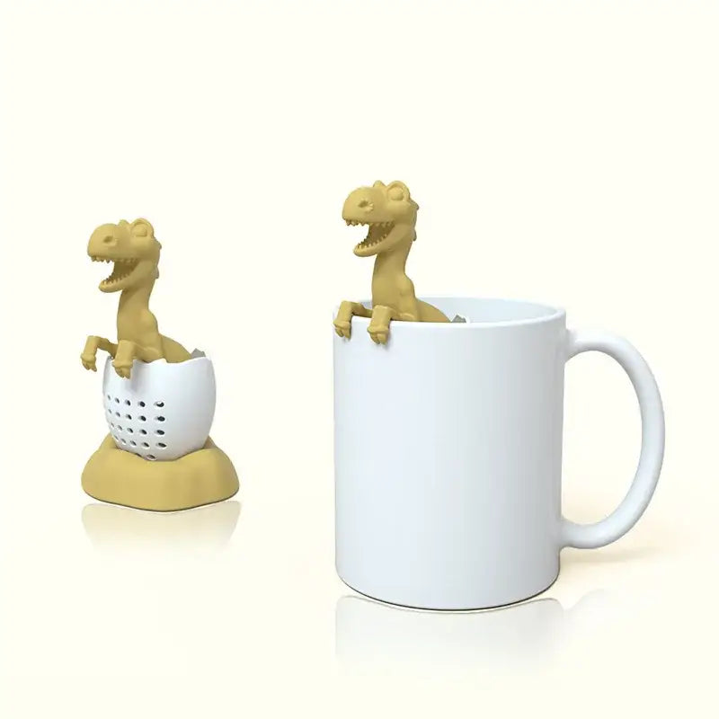 Siliconen T-Rex thee-infuser voor de koprand