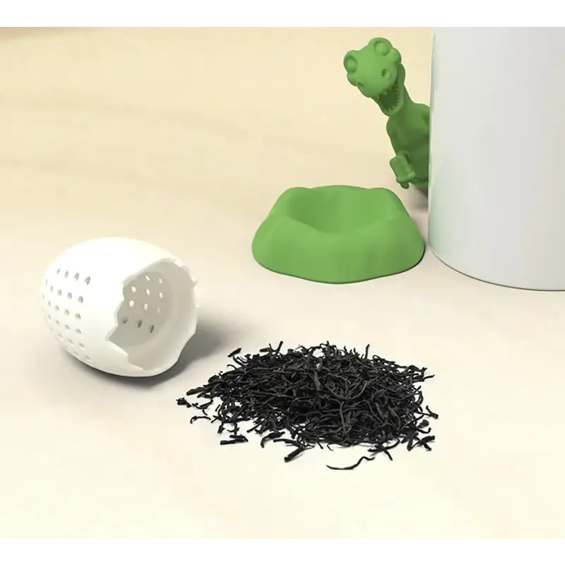Siliconen T-Rex thee-infuser voor de koprand