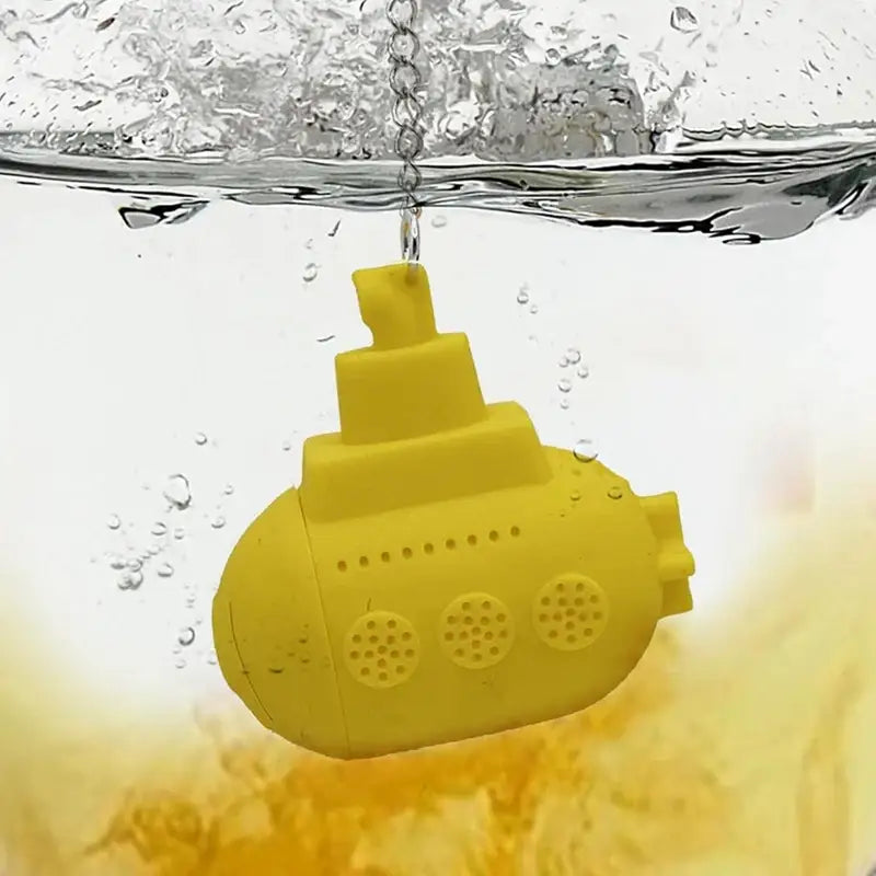 Siliconen thee-infuser in gele onderzeeërvorm