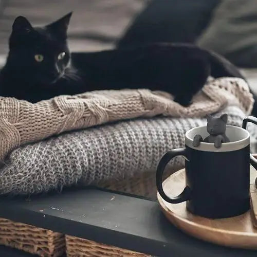 Siliconen thee-infuser in kattenvorm
