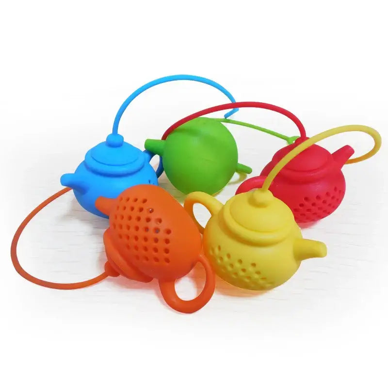 Siliconen thee-infuser in theepotvorm met koord