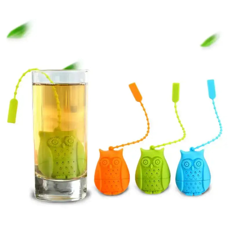 Siliconen thee-infuser in uilvorm