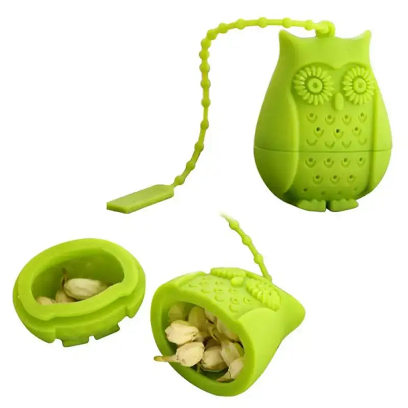 Siliconen thee-infuser in uilvorm