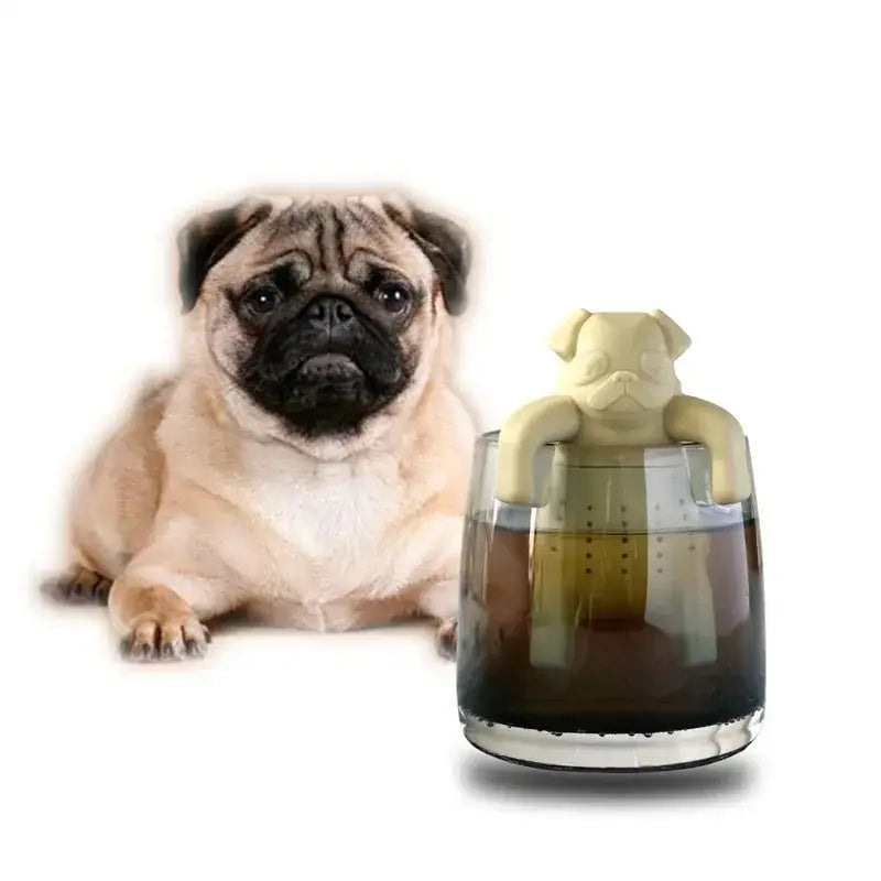 Thee-infuser in hondvorm