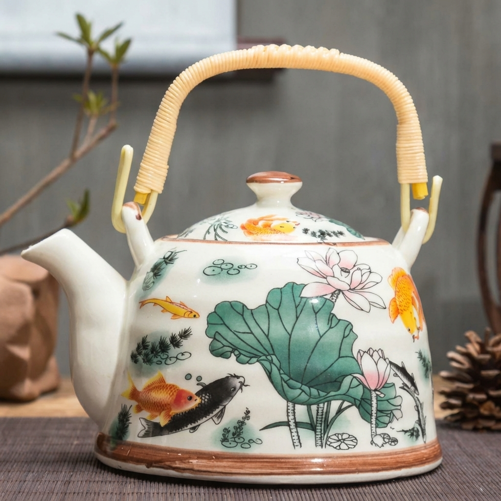 Chinese porseleinen vis theepot 900ML