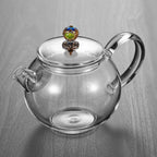 Vintage glazen theepot met deksel 200ml