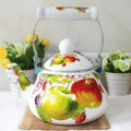 Vintage waterketel 1,5 liter met fruitmotief