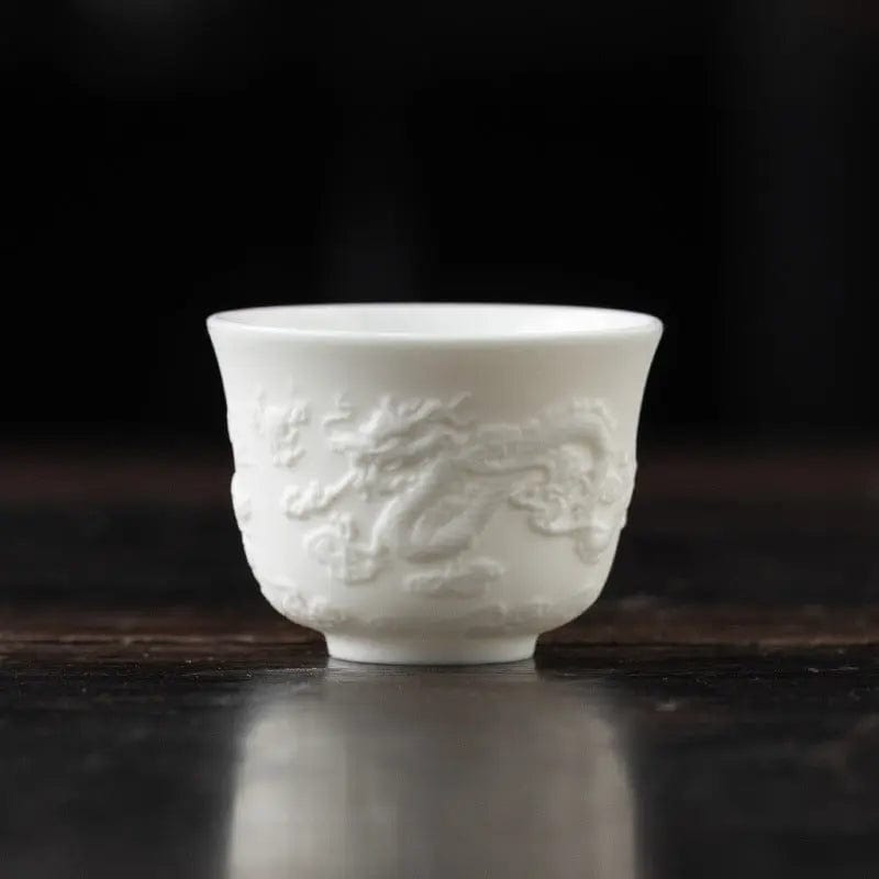Witte en fijne keramische theekop 50ml