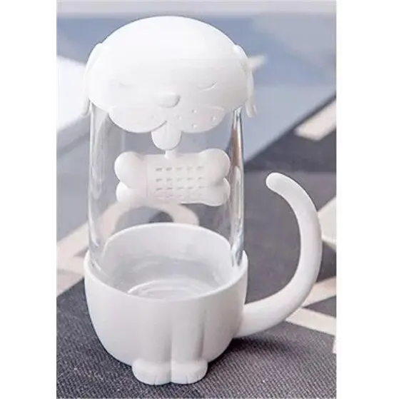 Witte kat theemok met infuser