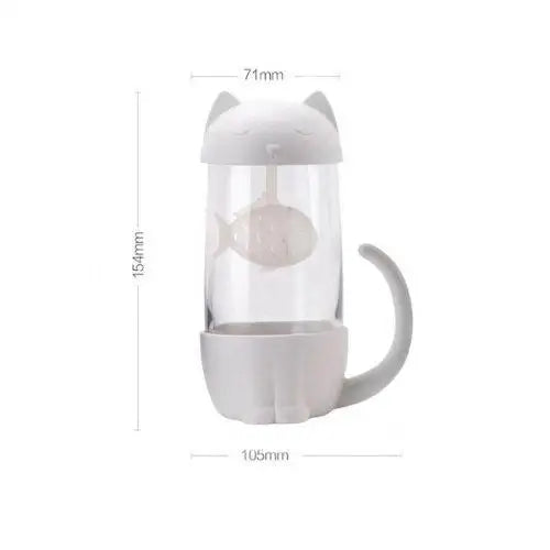 Witte kat theemok met infuser