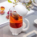 Witte kat theemok met infuser