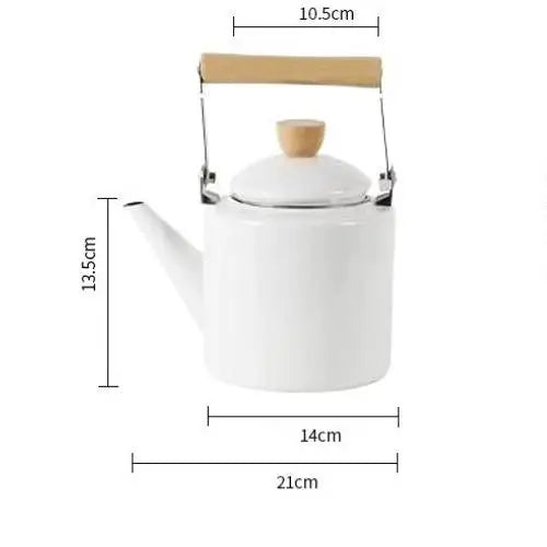 Witte vintage waterketel 1,1 liter in Japanse stijl