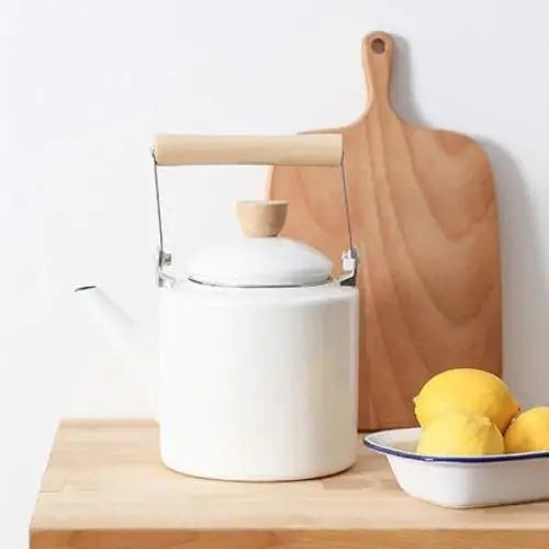 Witte vintage waterketel 1,1 liter in Japanse stijl