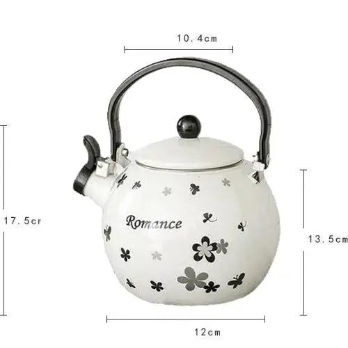 Zwart-witte waterketel 2 liter