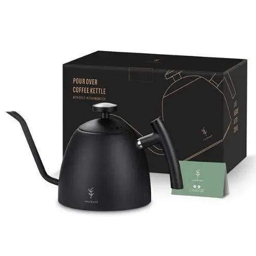 Zwarte RVS waterketel 1,5 liter met zwanenhals