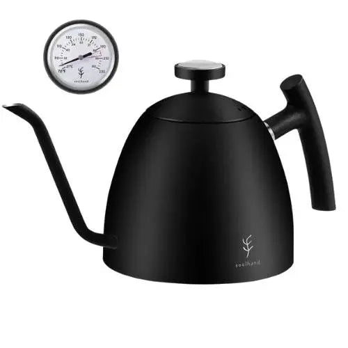 Zwarte RVS waterketel 1,5 liter met zwanenhals