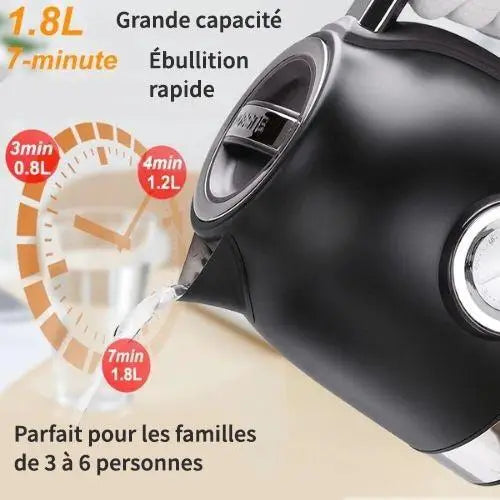 Zwarte RVS waterkoker 1,8 liter – 1500 W