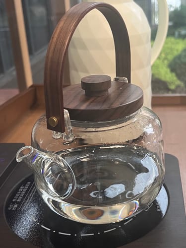 Klantfoto bij beoordeling van Glazen theepot met stoominfuser