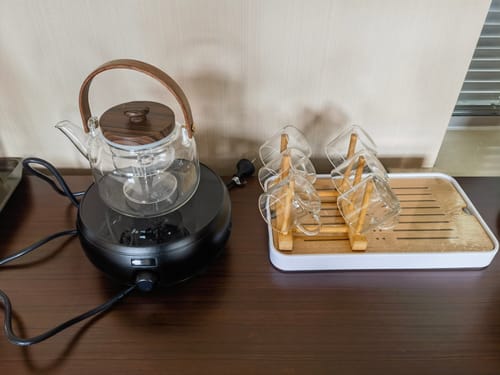 Klantfoto bij beoordeling van Glazen theepot met stoominfuser
