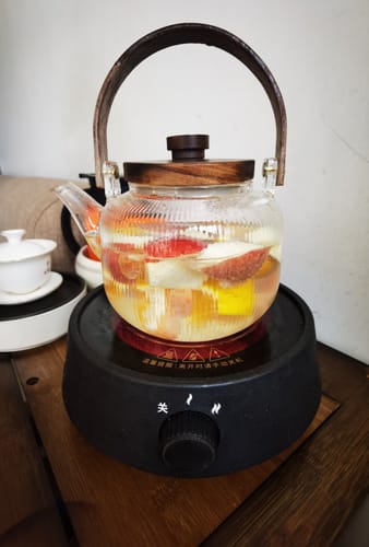 Klantfoto bij beoordeling van Glazen theepot met stoominfuser
