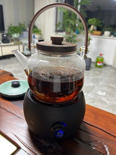 Klantfoto bij beoordeling van Glazen theepot met stoominfuser