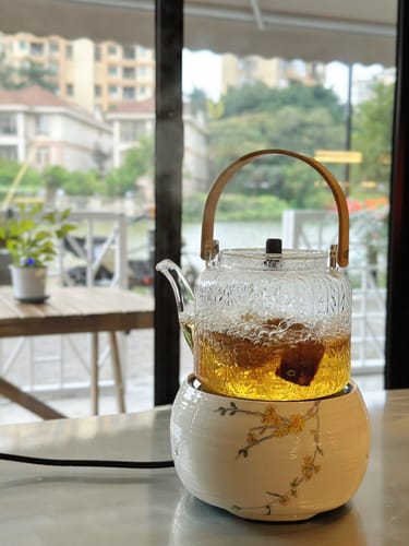 Klantfoto bij beoordeling van Glazen theepot met twee infusers